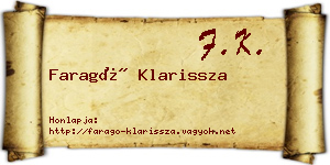 Faragó Klarissza névjegykártya