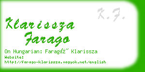 klarissza farago business card